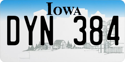 IA license plate DYN384