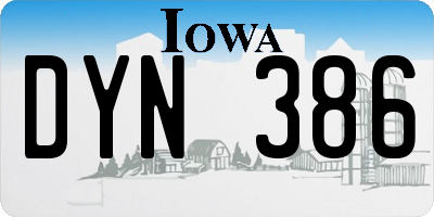 IA license plate DYN386