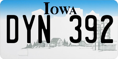 IA license plate DYN392