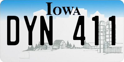 IA license plate DYN411