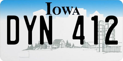 IA license plate DYN412