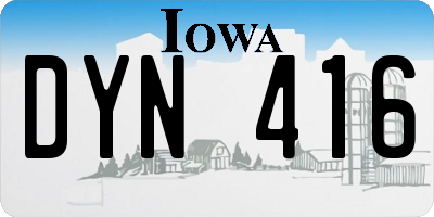 IA license plate DYN416