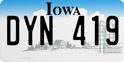 IA license plate DYN419