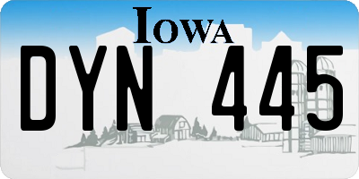 IA license plate DYN445