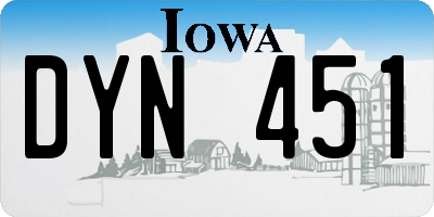 IA license plate DYN451