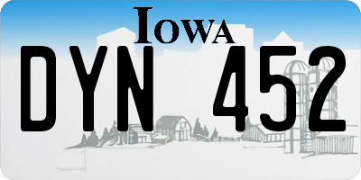 IA license plate DYN452