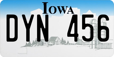 IA license plate DYN456