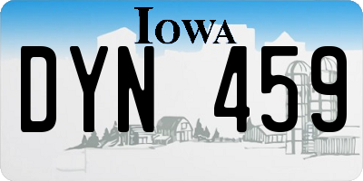 IA license plate DYN459