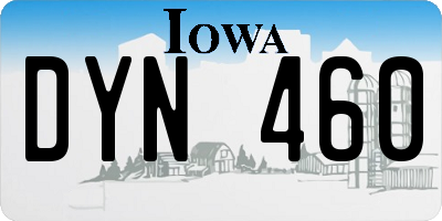 IA license plate DYN460