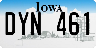 IA license plate DYN461