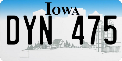 IA license plate DYN475