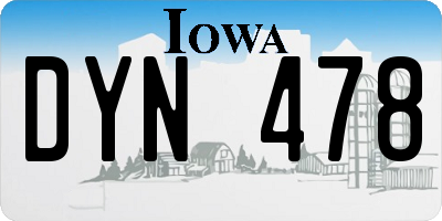 IA license plate DYN478