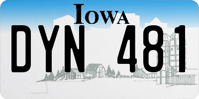 IA license plate DYN481