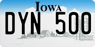 IA license plate DYN500