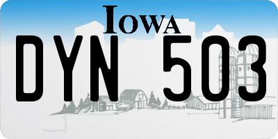 IA license plate DYN503