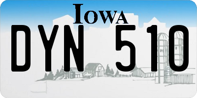 IA license plate DYN510