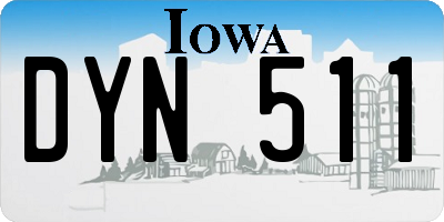 IA license plate DYN511