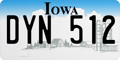 IA license plate DYN512