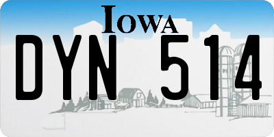 IA license plate DYN514
