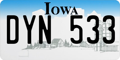 IA license plate DYN533