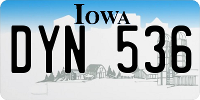 IA license plate DYN536