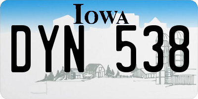 IA license plate DYN538