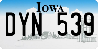 IA license plate DYN539