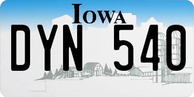 IA license plate DYN540