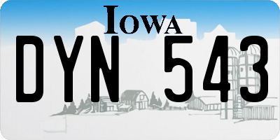 IA license plate DYN543