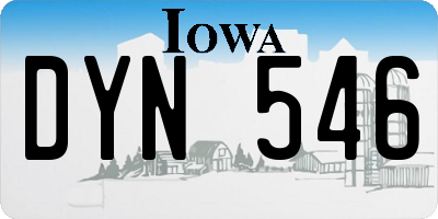IA license plate DYN546