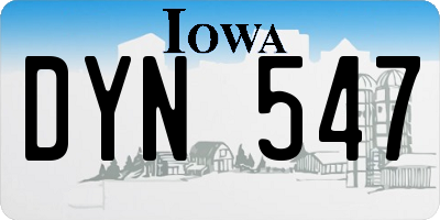 IA license plate DYN547