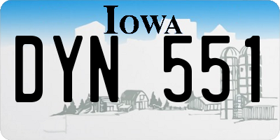 IA license plate DYN551