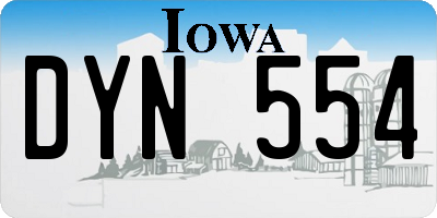 IA license plate DYN554