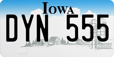 IA license plate DYN555