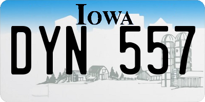 IA license plate DYN557