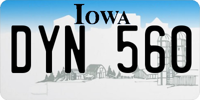 IA license plate DYN560