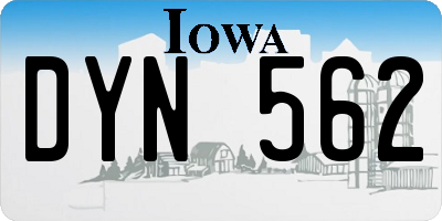 IA license plate DYN562