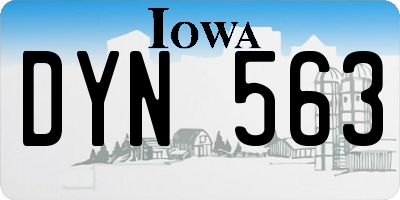 IA license plate DYN563