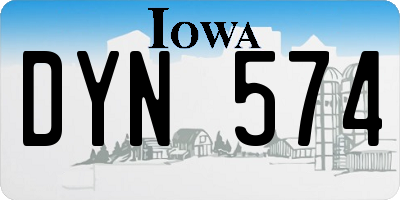 IA license plate DYN574