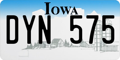 IA license plate DYN575