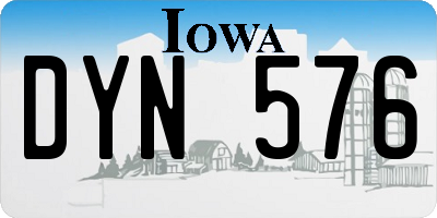 IA license plate DYN576