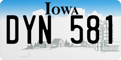 IA license plate DYN581