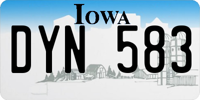 IA license plate DYN583