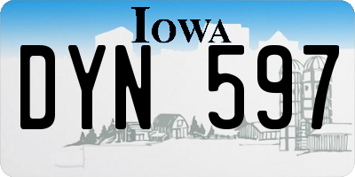 IA license plate DYN597