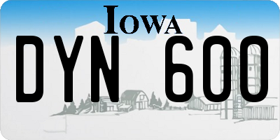 IA license plate DYN600