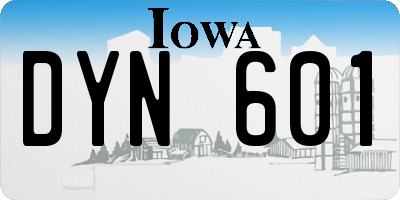 IA license plate DYN601