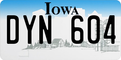 IA license plate DYN604