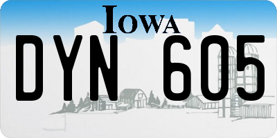 IA license plate DYN605