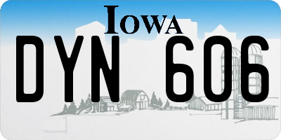 IA license plate DYN606