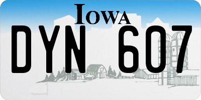 IA license plate DYN607